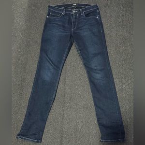 Mens Paige Lennox Slim Fit dark blue stretch jeans 31 x 33